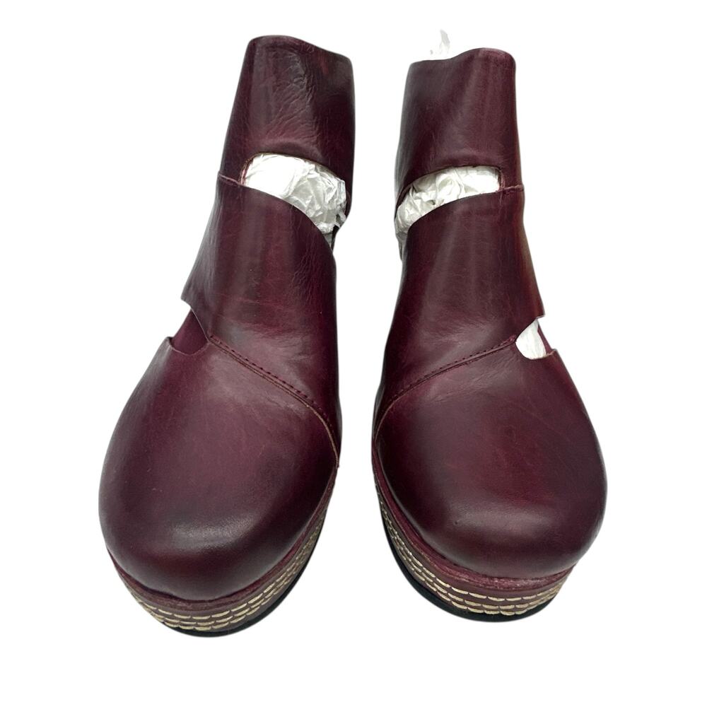 Antelope 984 Hi Cut & Wrap Platform Wedge Red Bordeaux Women's size 10 - Picture 4 of 8